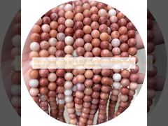 Natural Loose Stone Beads Strand Gemstone Pink Aventurine Round Smooth For DIY Jewelry Making