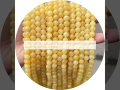 Loose Natural Crystal Jade Beads Lemon Jade Round Loose Beads For Birthday Gift Making