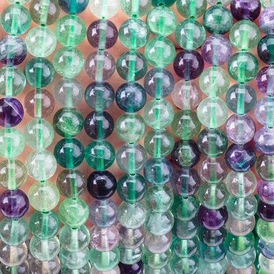 quality  8mm Colored Flourite Gems Bead Healing Crystal Beads For Jewelry Making factory