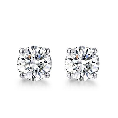 quality  18k Gold Moissanite Diamond Stud Earrings White Gold Support Customization factory