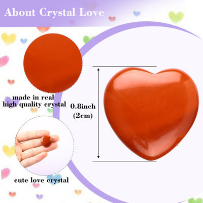 0.8 Inch Natural Red Jasper Gemstone Heart Shaped Stone Healing Crystal