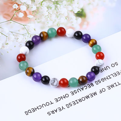 Handmade Elastic Crystal Gemstone Bead Anxiety Healing Bracelet