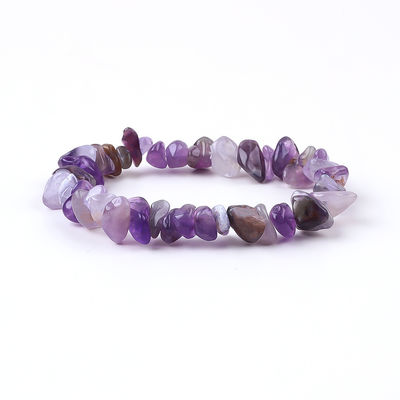 Handmade Chips Gravel Stone Bracelet Irregular Amethyst Healing Energy Jewelry