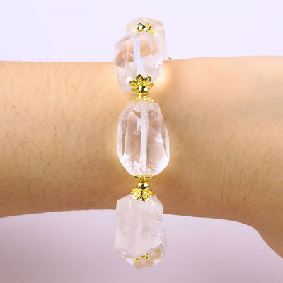 Handmade Gemstone Bracelet Adjustable Charms Clear Quartz Bracelet Natural Stone Pearl Jewelry For Party Daily Wearing