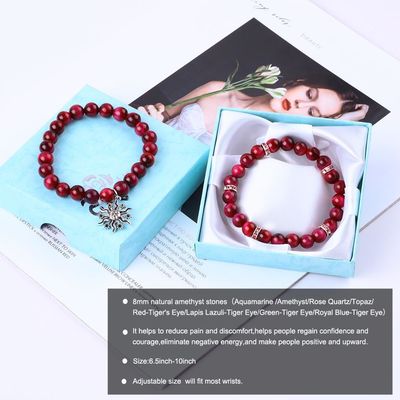 Handmade 8mm Tiger Eye Natural Gemstone Bracelet 4/6/8/10/12mm