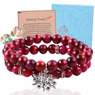 Handmade 8mm Tiger Eye Natural Gemstone Bracelet 4/6/8/10/12mm