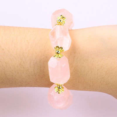 Handmade Gemstone Bracelet Adjustable Charms Rose Quartz Bracelet Natural Stone Pearl Jewelry For Party Daily Wearing