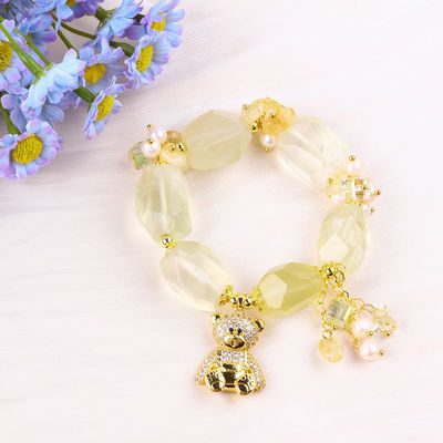 Handmade Gemstone Bracelet Adjustable Charms Citrine Bracelets Natural Stone Pearl Jewelry For Party Daily Wearing