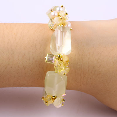 Handmade Gemstone Bracelet Adjustable Charms Citrine Bracelets Natural Stone Pearl Jewelry For Party Daily Wearing