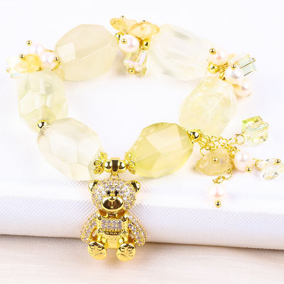 Handmade Gemstone Bracelet Adjustable Charms Citrine Bracelets Natural Stone Pearl Jewelry For Party Daily Wearing