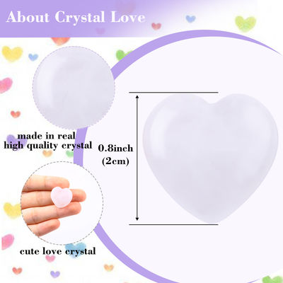 Ornament 0.8'' Heart Shaped Crystal Worry Stone For Spiritual Healing