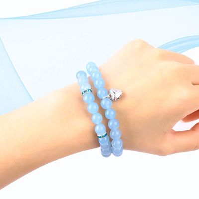 8mm Amethyst Blue Aquamarine Gemstone Bracelets Crystal Healing
