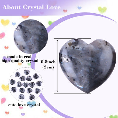 0.8 Inch Black Labradorite Heart Shaped Healing Stones For Jewelry Making