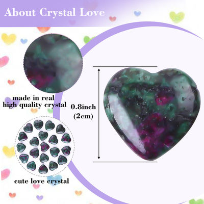 Healing 20mm Epidote Stone Crystal Heart Shape For Jewelry Making