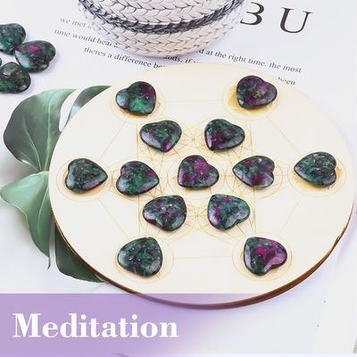 Healing 20mm Epidote Stone Crystal Heart Shape For Jewelry Making