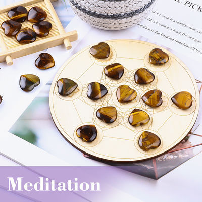 Home Decor 0.8 Inch Tigers Eye Heart Shaped Stone Smooth Polish