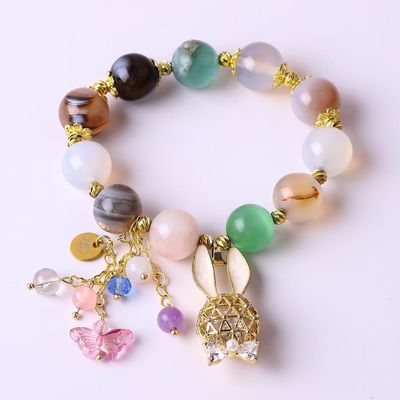 Healing Power 10mm Gemstone Beaded Round Bracelets With Beautiful Charms