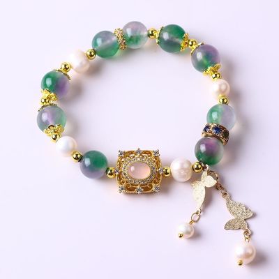 Customized 10mm Crystal Stone Stretch Bracelets With Healing Energy
