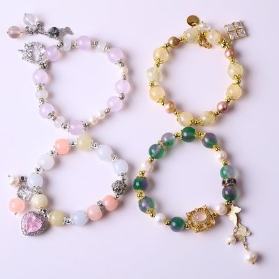 Customized 10mm Crystal Stone Stretch Bracelets With Healing Energy