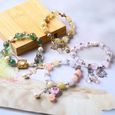 Customized 10mm Crystal Stone Stretch Bracelets With Healing Energy