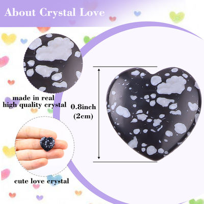 Beneficial Snow Flake Obsidian Heart Shaped Stones Crystals