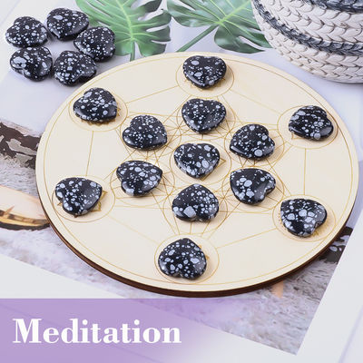 Beneficial Snow Flake Obsidian Heart Shaped Stones Crystals
