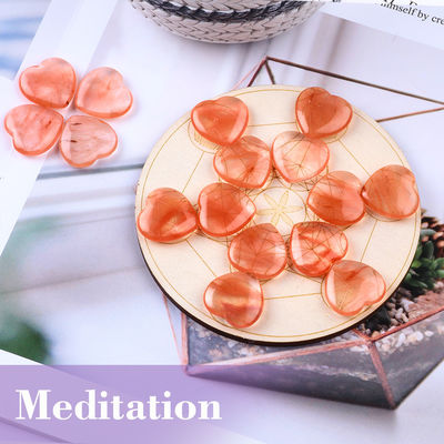 20mm Watermelon Polished Rock Quartz Heart Shaped Rose Quartz Crystal