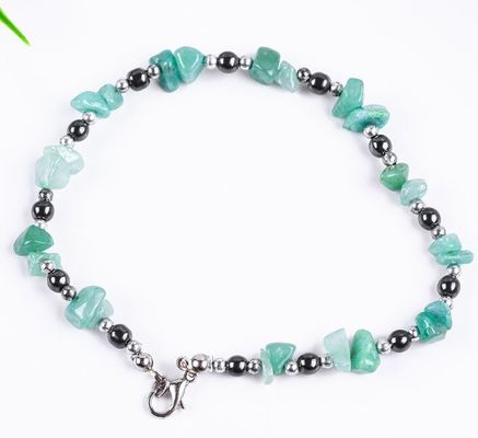 Hematite Stone Anklets Bracelets With Crystal Chip Gravel Stone Ankle Chain Jewelry