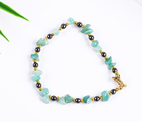 Hematite Stone Anklets Bracelets With Crystal Chip Gravel Stone Ankle Chain Jewelry