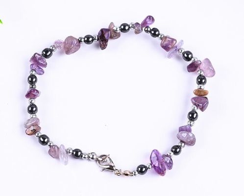 Hematite Stone Anklets Bracelets With Crystal Chip Gravel Stone Ankle Chain Jewelry