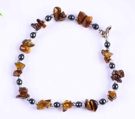 Hematite Stone Anklets Bracelets With Crystal Chip Gravel Stone Ankle Chain Jewelry