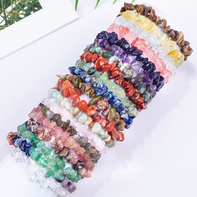 Irregular Chip Gravel Healing Energy Chakra Natural Stone Bracelet OEM ODM