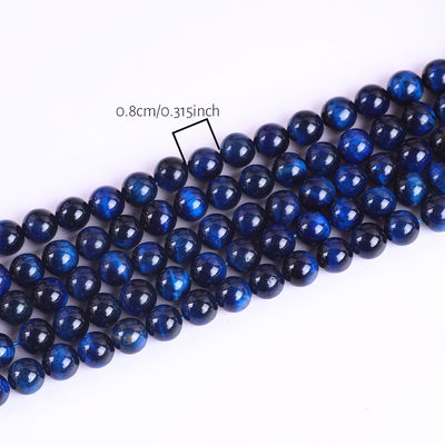 8mm Natural Dark Blue Tiger Eye Gemstone Crystal Stone Beads For Jewelry Making