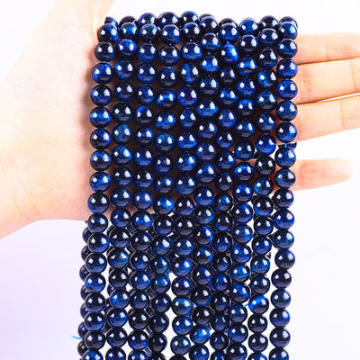 8mm Natural Dark Blue Tiger Eye Gemstone Crystal Stone Beads For Jewelry Making