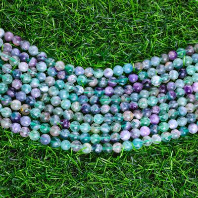 Natural Crystal Gemstone Fluorite Round Bead For DIY Jewelry Making
