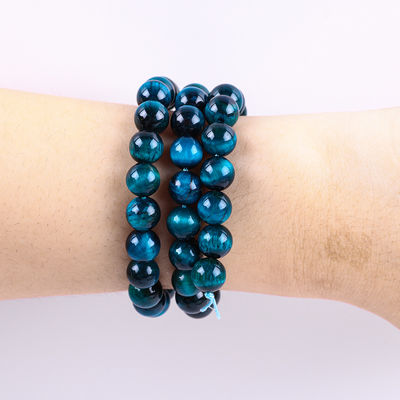 8mm Lake Blue Tiger's Eye Gemstone Healing Crystal Stone Beads For Jewelry Making