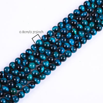 8mm Lake Blue Tiger's Eye Gemstone Healing Crystal Stone Beads For Jewelry Making