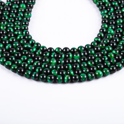 8mm Green Tiger's Eye Gemstone Healing Crystal Stone Beads For Jewelry Making