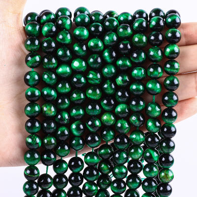 8mm Green Tiger's Eye Gemstone Healing Crystal Stone Beads For Jewelry Making