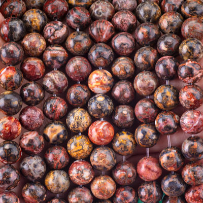 8mm Natural Leopard Skin Gemstone Beads Healing Crystal Stone Beads For Jewelry Making