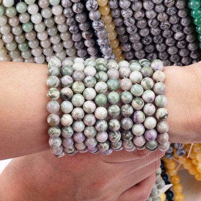 Lucky Jade Round Bead Natural Crystal Gemstone Different Bead Size Loose Bead Strands for DIY Jewelry Making
