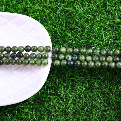 Southern Jade Round Bead Natural Crystal Gemstone Different Bead Size Loose Bead Strands for DIY Jewelry Making