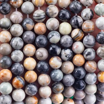 8mm Natural Picasso Gemstone Beads Healing Crystal Stone Beads For Jewelry Making
