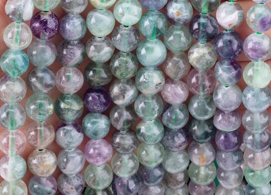 Natural Crystal Gemstone Fluorite Round Bead For DIY Jewelry Making