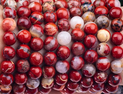Red Jasper Round Bead Natural Crystal Gemstone Different Bead Size Loose Bead Strands for DIY Jewelry Making