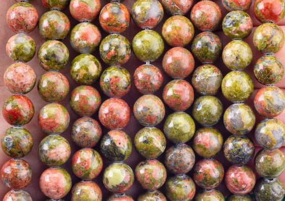 Unakite Round Bead Natural Crystal Gemstone Different Bead Size Loose Bead Strands for DIY Jewelry Making