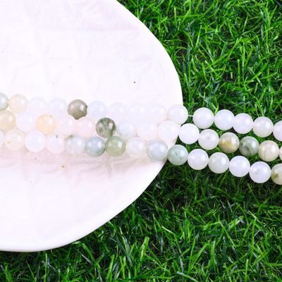Tian Shan Green Jade Round Bead Natural Crystal Gemstone Different Bead Size Loose Bead Strands for DIY Jewelry Making