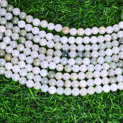 Tian Shan Green Jade Round Bead Natural Crystal Gemstone Different Bead Size Loose Bead Strands for DIY Jewelry Making