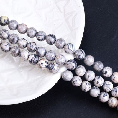 8mm Natural Map Stone Gemstone Beads Healing Crystal Stone Beads For Jewelry Making