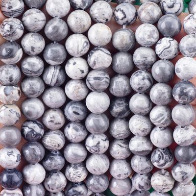 8mm Natural Map Stone Gemstone Beads Healing Crystal Stone Beads For Jewelry Making